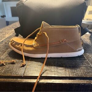 UGG Tan Leather Beach Moccasin Shoes - Size 11
